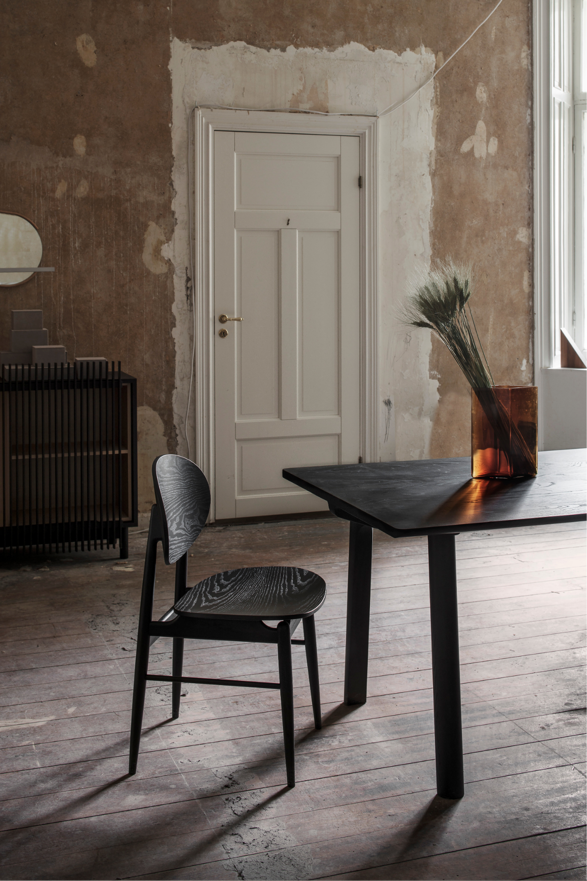 Outline Chair | Upholstered Seat and Wood Back