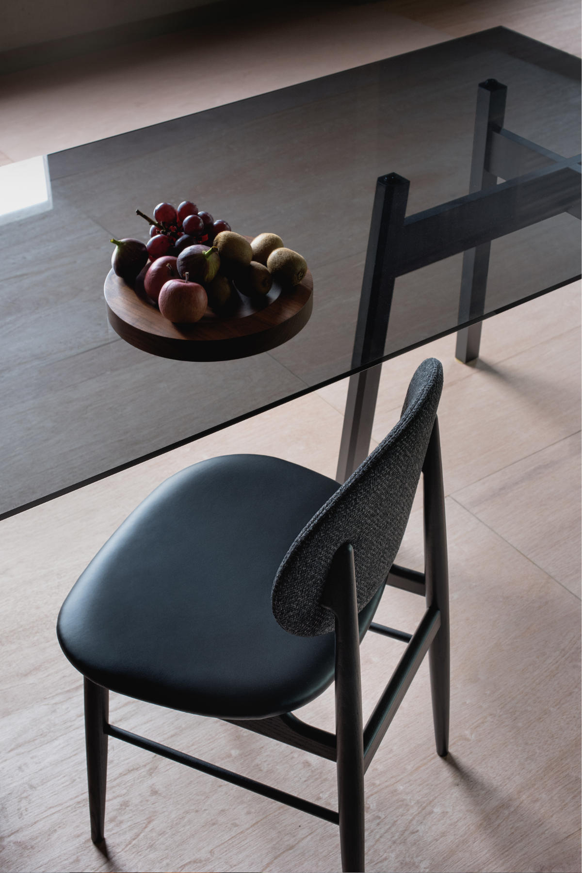 Outline Chair | Upholstered Seat and Wood Back