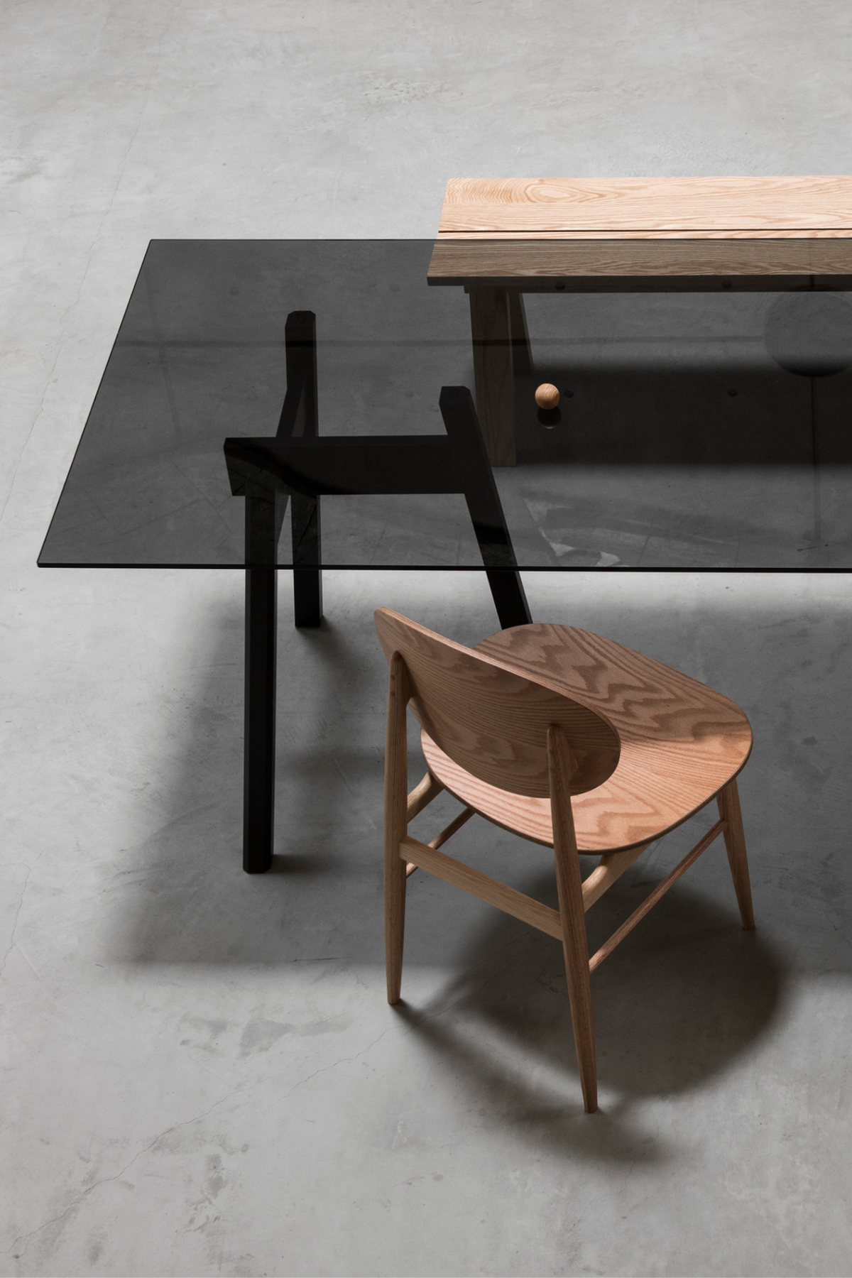 Outline Chair | Upholstered Seat and Wood Back