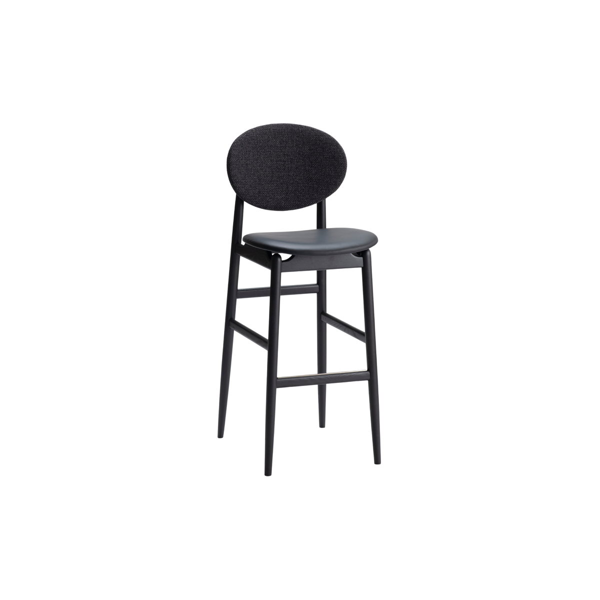 Outline Counter Stool | Leather Seat & Fabric Back