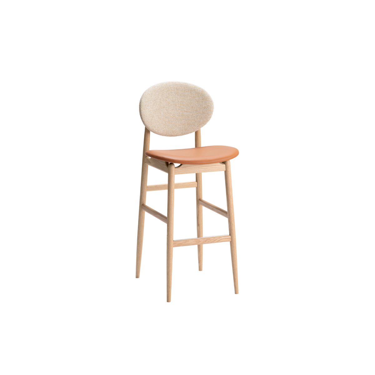 Outline Counter Stool | Leather Seat & Fabric Back