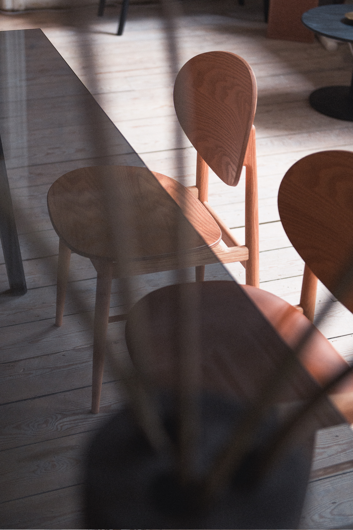Outline Chair | Upholstered Seat and Wood Back