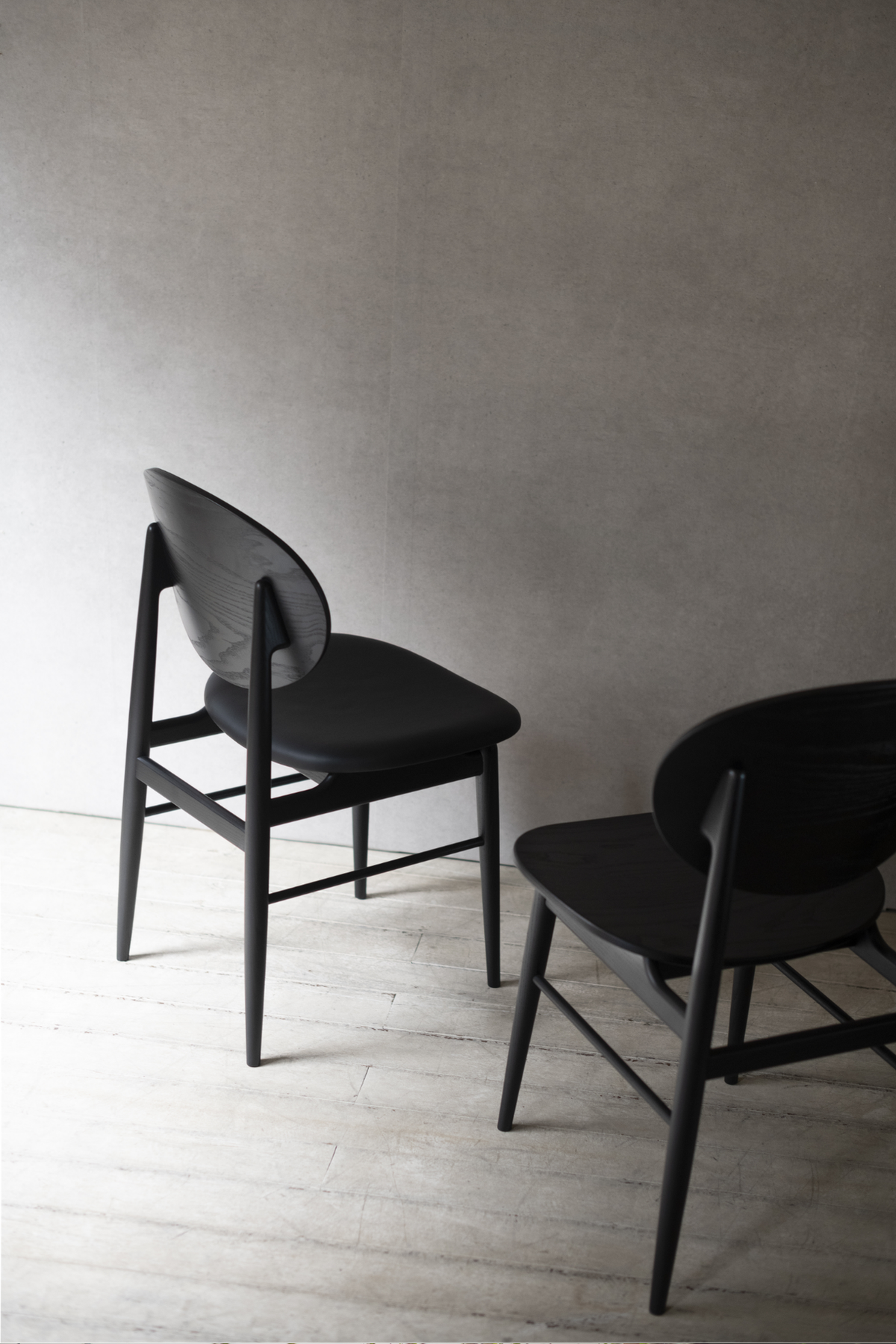 Outline Chair | Upholstered Seat and Wood Back