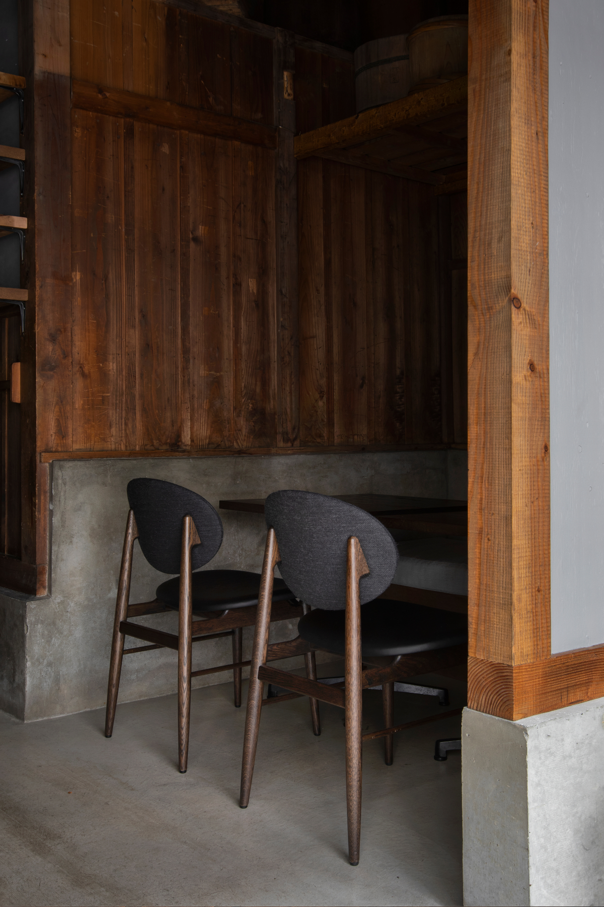 Outline Chair | Upholstered Seat and Wood Back