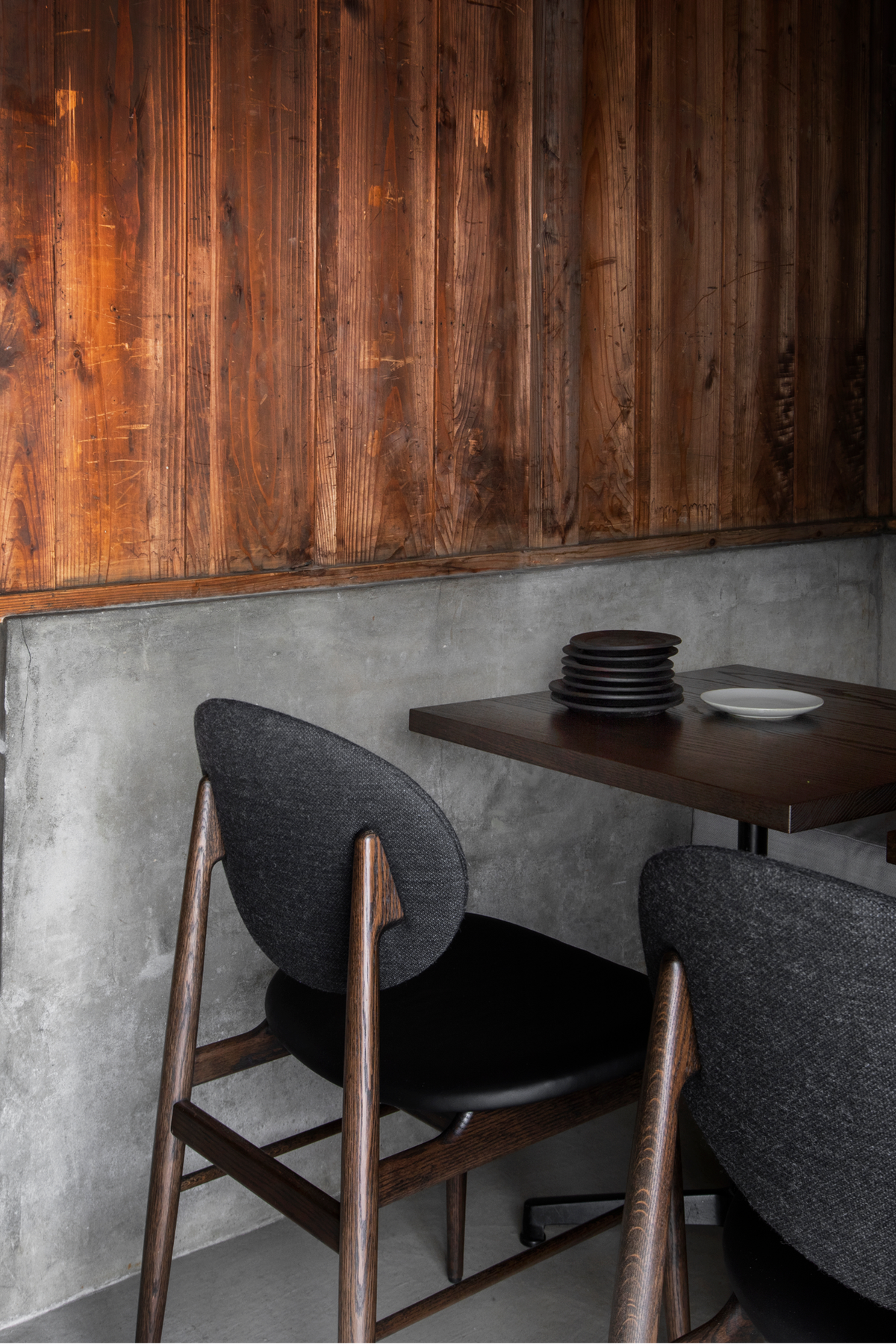 Outline Chair | Upholstered Seat and Wood Back