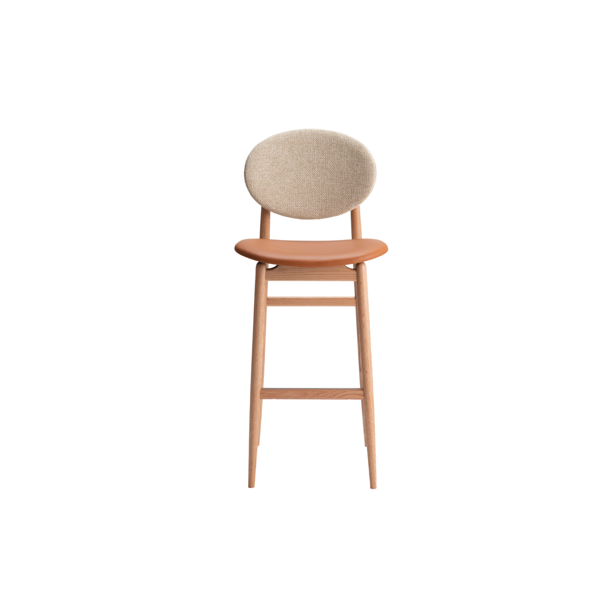 Outline Bar Stool | Leather Seat & Fabric Back