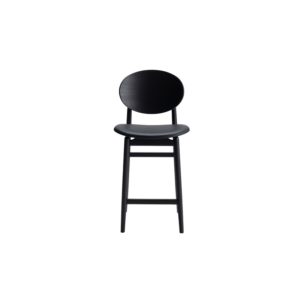 Outline Stool | Upholstered Seat & Wood Back