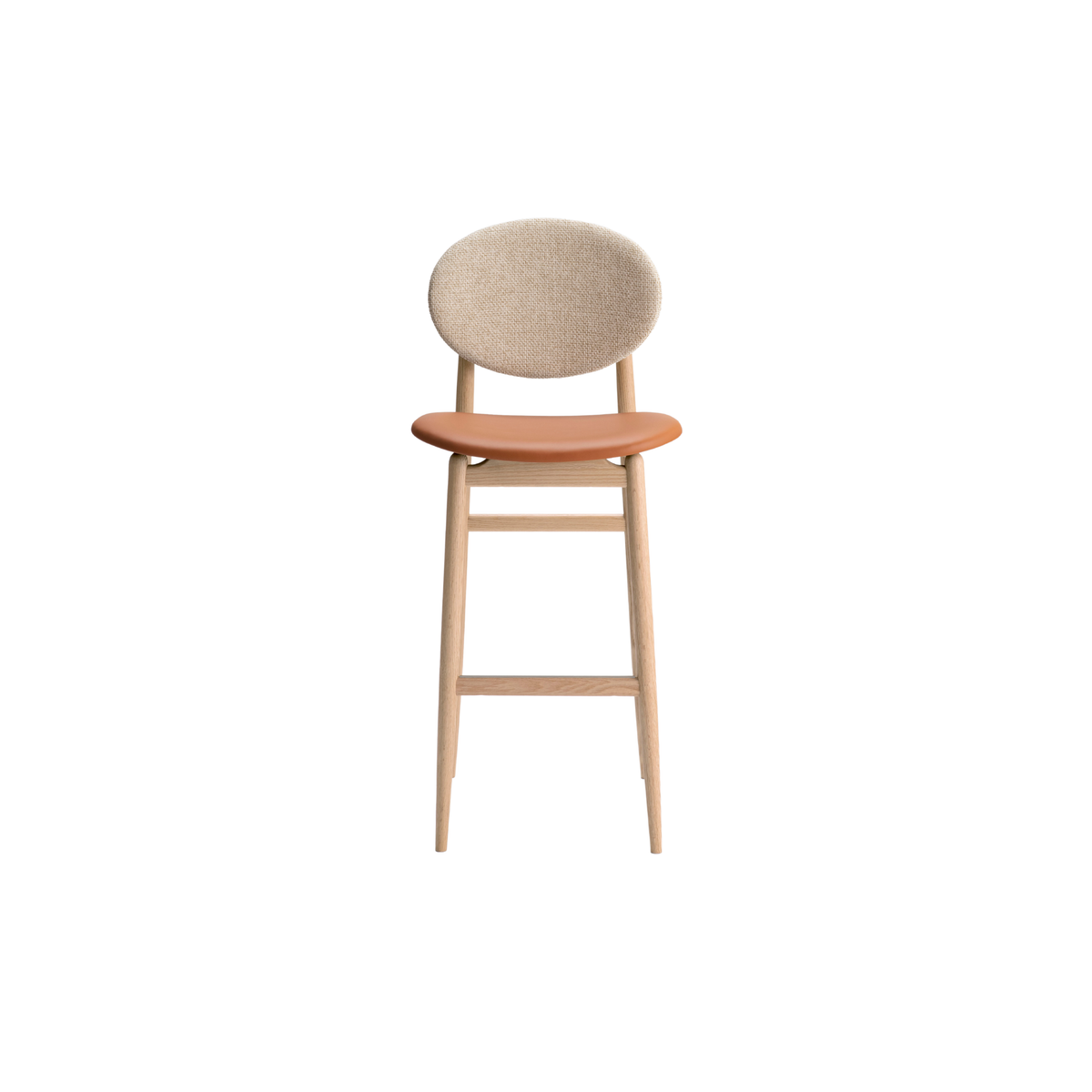 Outline Counter Stool | Leather Seat & Fabric Back